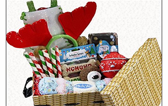 Pet Gift Hampers Christmas Woof Box Hamper for Dogs - Xmas Gift Baskets Presents for Dogs - Gift Boxes for Dogs Xmas