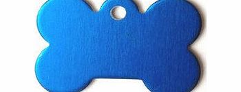 Pet Tag Engraving Blue Aluminium Small Bone Pet Identity Tag FREE Engraving amp; Free UK Delivery