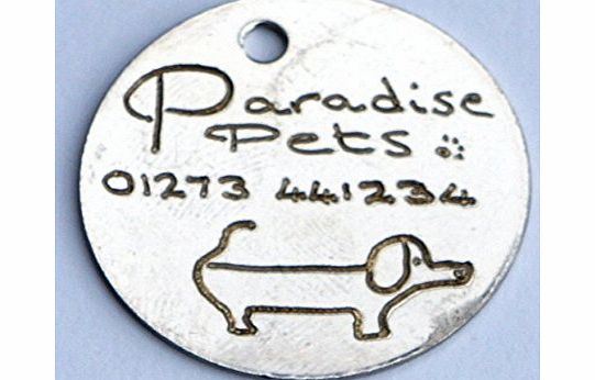 Pet Tag Engraving Quality Engraved Chrome 25mm Disc Identity Tag When Checking Out Please Tick The Gift Message Box To Send Us The Engraving Details