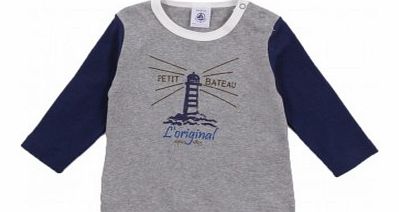 Petit Bateau Limande Lighthouse striped T-shirt Grey `3