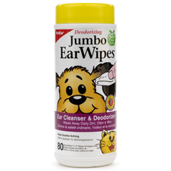Jumbo Ear Wipes 80 Wipe Tub by Petkin