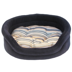 Extra Large Striped Oval Dog Bed by Pets at Home