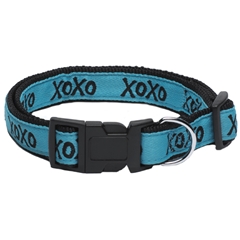 Large Blue XOXO Dog Collar 40-66cm (16-26in) by Pets at Home