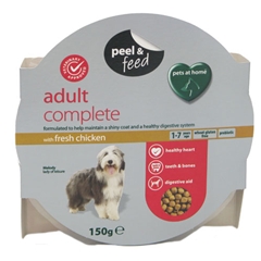 Peel and#38; Feed Adult Complete Dog Food with Chicken 150gm