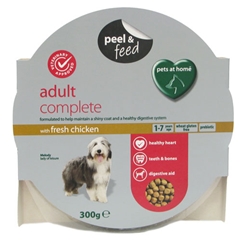 Peel and#38; Feed Adult Complete Dog Food with Chicken 300gm