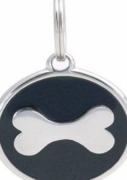 PetTouchID Smart Dog ID Tag, Stainless Steel, QR Code, GPS Location (Black (Bone))