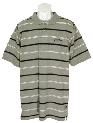 Stripe Polo Shirt Grey