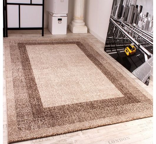 PHC Modern Designer Carpet -Winchester- Modern Rug in Cream Light Beige, Size:160x230 cm
