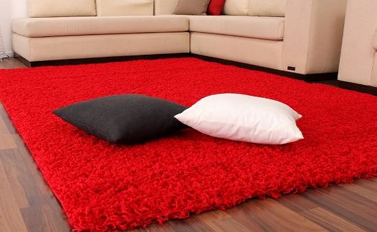PHC Shaggy / Rug / Carpet / High Pile / Long Pile / Modern Carpet / Uni / Red, Size:60x100 cm