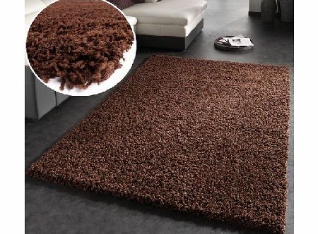 Shaggy Rug High Pile Long Pile Modern Carpet Uni Brown, Dimension:120x170 cm