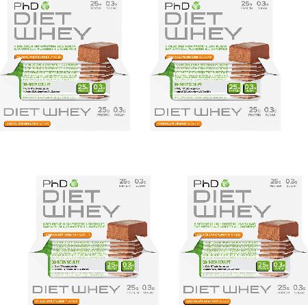 PhD Supplements, 2102[^]0139049 Diet Whey Bars Choc Orange 12 x 50g x Fourpack