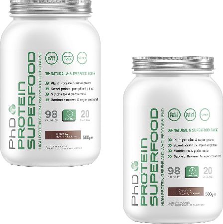 PhD Supplements, 2102[^]0139043 Protein Superfood Chocolate 500g Twinpack