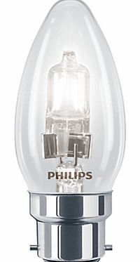 Philips 28W BC Halogen Classic Candle Bulb, Clear