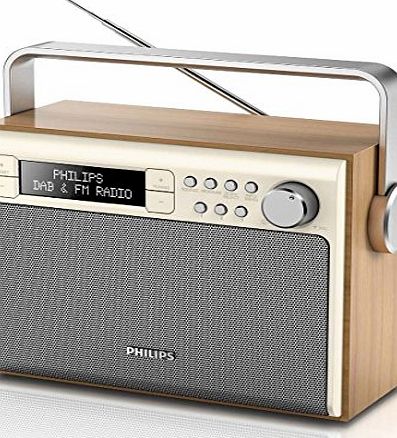 Philips AE5020 3W DAB  FM Digital Tuner Portable Radio with Battery/AC Powered - Gold/Silver