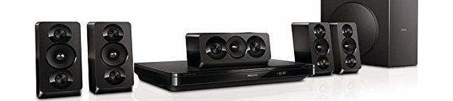Philips HTB3510 5.1 1000W 3D DVD BluRay Blu Ray Player Home Theatre Cinema HI Fi Speaker System with USB and Easylink / BD Live