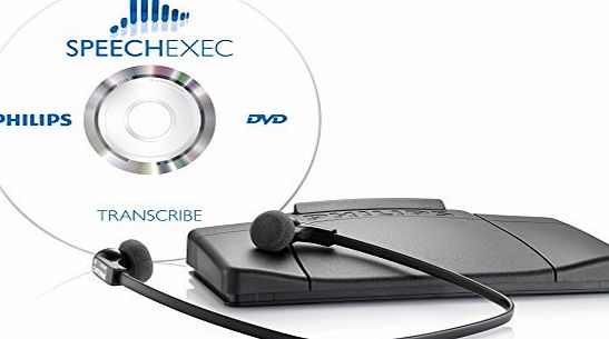 Philips LFH7177 Transcription set with SpeechExec workflow software, Stereo headphones LFH0334, USB foot pedal ACC2330, anthracite
