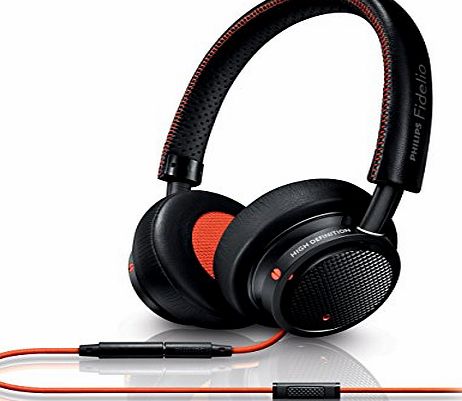Philips M1MKII Fidelio Headphones with Microphone - Black/Orange