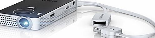Philips PicoPix Pocket projector - data projectors (254 - 1524 mm (10 - 60``), 16:9, 16:9, 0.48 - 2.85 m, 1300:1, DLP)