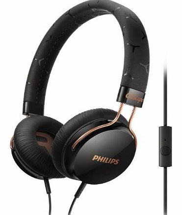 Philips SHL5305BK Fixie On Ear Stereo Headphones with Mic - Black