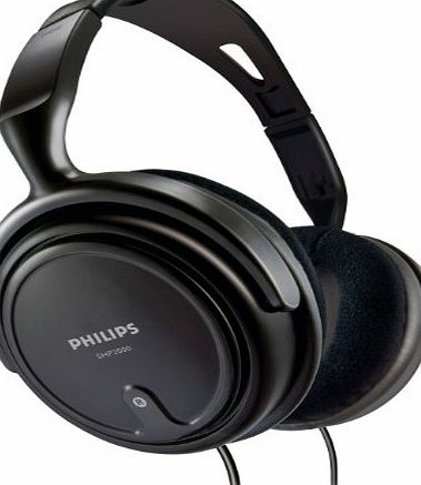 Philips SHP2000 Over-Ear Corded Audio Headphones (For Music/PC/TV) - Black