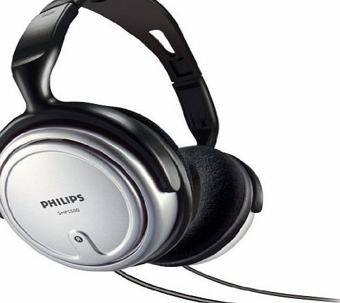 Philips SHP2500/10 Indoor Corded TV Headphone (Over-Ear for Music/PC/TV) - Gray