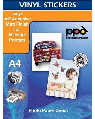 Photo Paper Direct A4 Inkjet Creative Vinyl Stickers Matt x 20 Sheets