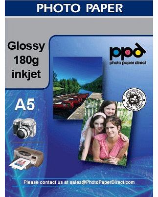 Inkjet A5 180g Glossy Photo Paper x 100 sheets