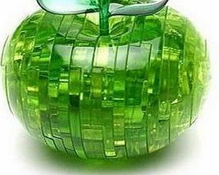 PicknBuy 3D Crystal Apple Jigsaw Puzzle IQ Toy Model Decoration (Green)