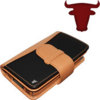 Leather Wallet Case For Apple iPhone - Black / Tan