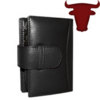 Luxury Leather Wallet Case - BlackBerry 8700 - Black