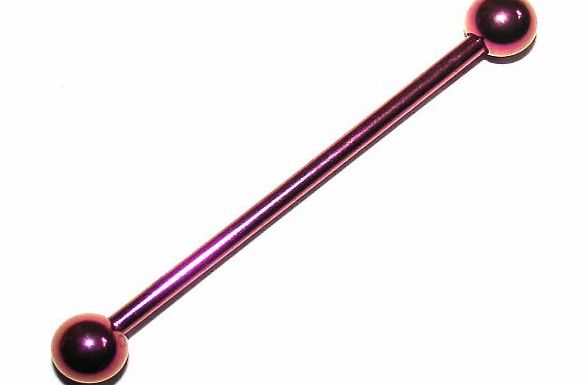 Scaffold Bars - Pierced & Modified - Body Jewellery - Industrial Piercing Barbell - Purple Titanium - Choose Your Length!