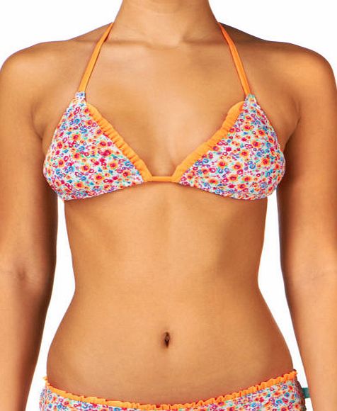 Piha Womens Piha Ditsy Sliding Tri Bikini Top - Orange