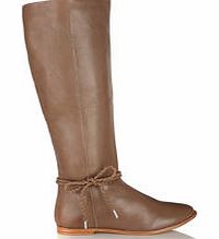 Pilar Abril Taupe leather tie-up boots