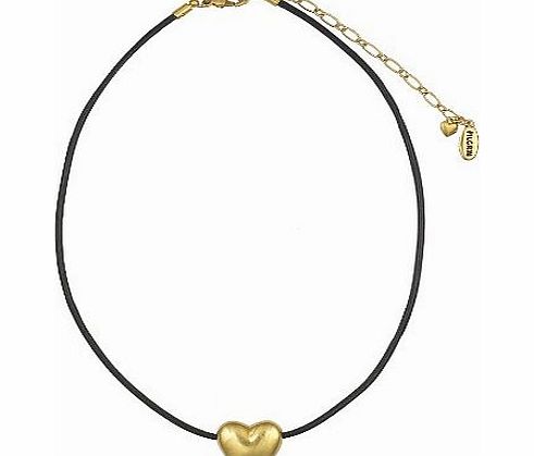609921 Neck Chain, Gold Plated, Black
