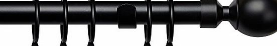 Pilotfish 28mm Dia Extendable Black Metal Curtain Pole Ball Finials - 125 to 216cm