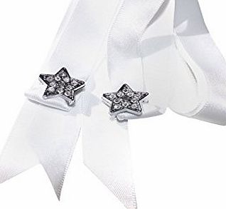 Pimp My Shoes Stunning Crystal Star Shoe/Trainer Charms with a FREE Pair of Our White Satin Ribbon Laces (Juniors Fits Shoe Size 10 to 2)