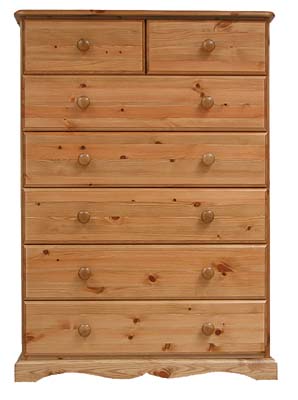 pine 2 OVER 5 CHEST OF DRAWERS BADGER