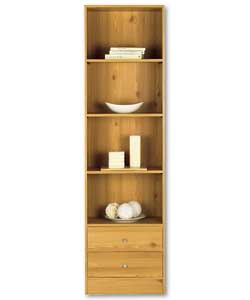 PINE Basic 2 Drawer Tall Bookcase