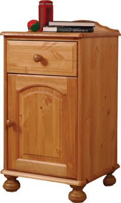 pine BEDSIDE CABINET 1 DRAWER AND DOOR CLASSIC