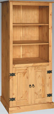 pine Bookcase 2 Door 70in x 31.5in Santa Fe Value