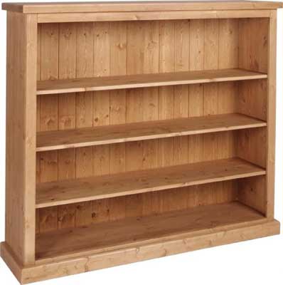 pine BOOKCASE 4FT WIDE CHUNKY DEVONSHIRE