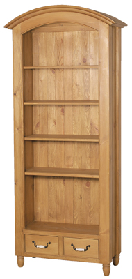 pine BOOKCASE ARCHED 75IN x 33IN PROVENCAL