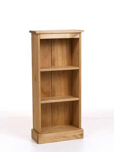 PINE BOOKCASE LOW NARROW MISSION