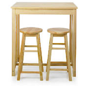 furniture store pine bar table & 2 stool set
