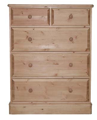 pine CHEST OF DRAWERS 2 OVER 3 DEEP OLD MILL