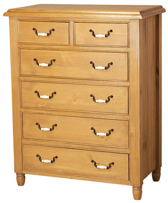 pine Chest of Drawers 2 Over 4 Drawer Provencal