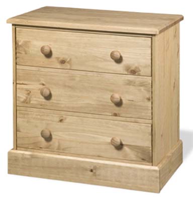 pine Chest of Drawers 3 Drawer Cotswold Value