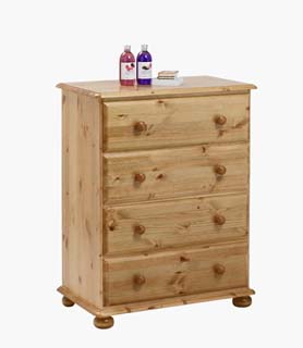 pine CHEST OF DRAWERS 4 DRAWER WELLINGTON