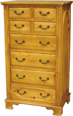 PINE CHEST OF DRAWERS 4 OVER 4 MEDIEVAL