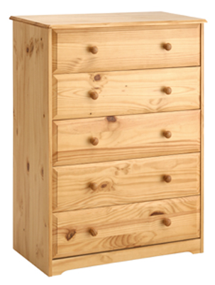 pine Chest of Drawers 5 Drawer Balmoral Value